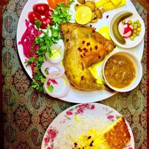 چلو مرغ زعفرانی جیران مشهد